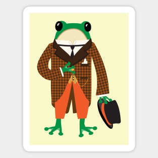 Dapper frog in a houndstooth suit Magnet